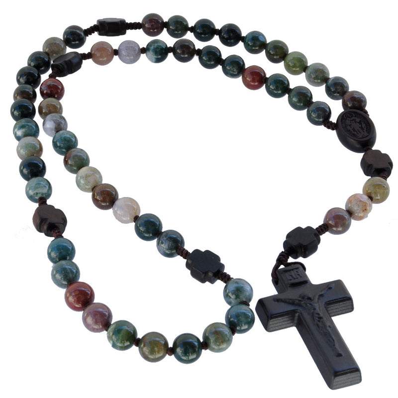 8MM MULTI ONYX JUJUBE ROSARY