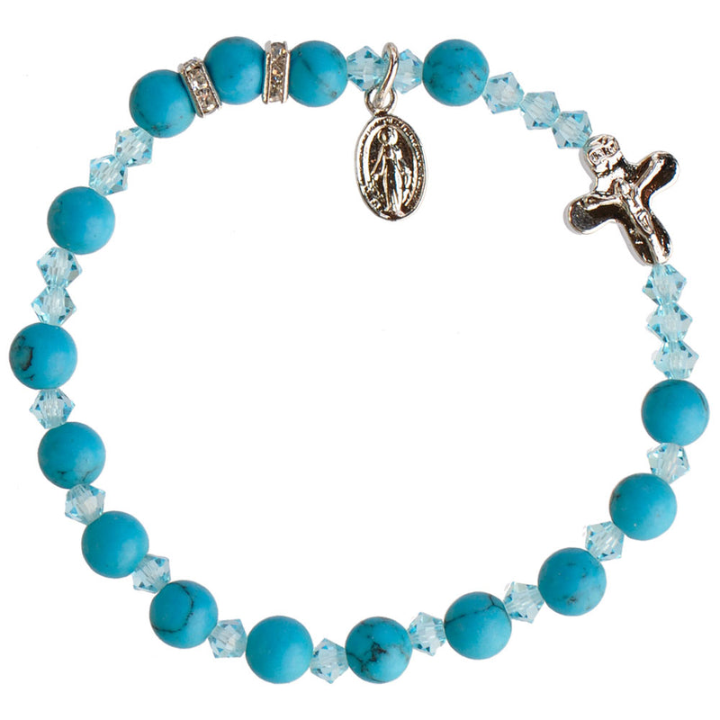 6MM TURQUOISE ROSARY BRACELET