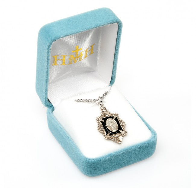 SS FANCY EDGE BLK ENAM MIR 18"