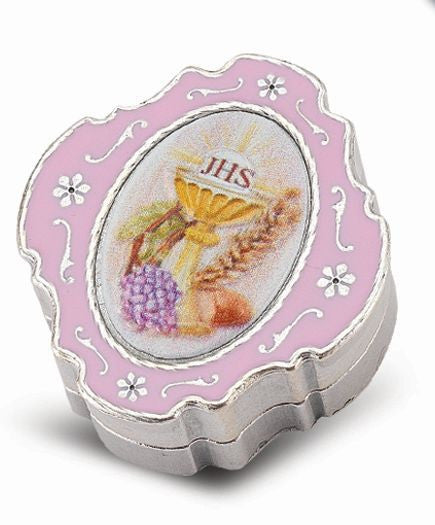 PINK ENAMEL METAL COMMUNION BX