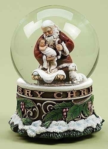 KNEELING SANTA GLITTERDOME