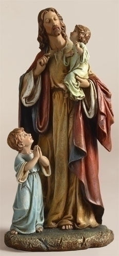 JESUS WITH CHILDREN 10" RESIN