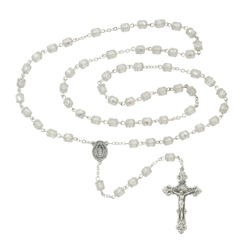 7MM CRYSTAL AB CAPPED ROSARY