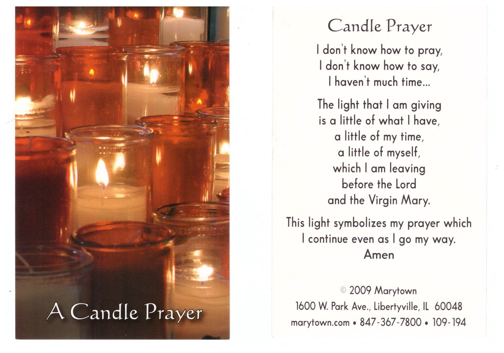 CANDLE PRAYER CARD