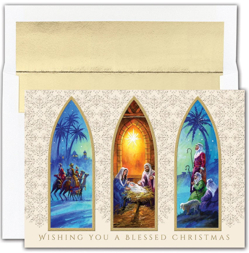 15CT BOXED CHRISTMAS TRIPTYCH