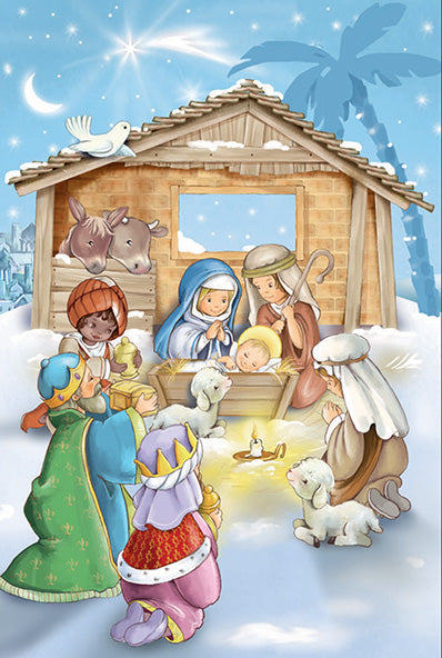 15CT HOLY FAMILY SNOW BOXED