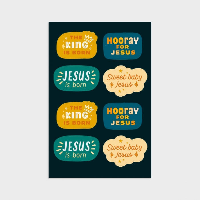 8CT NATIVITY STICKER CARD