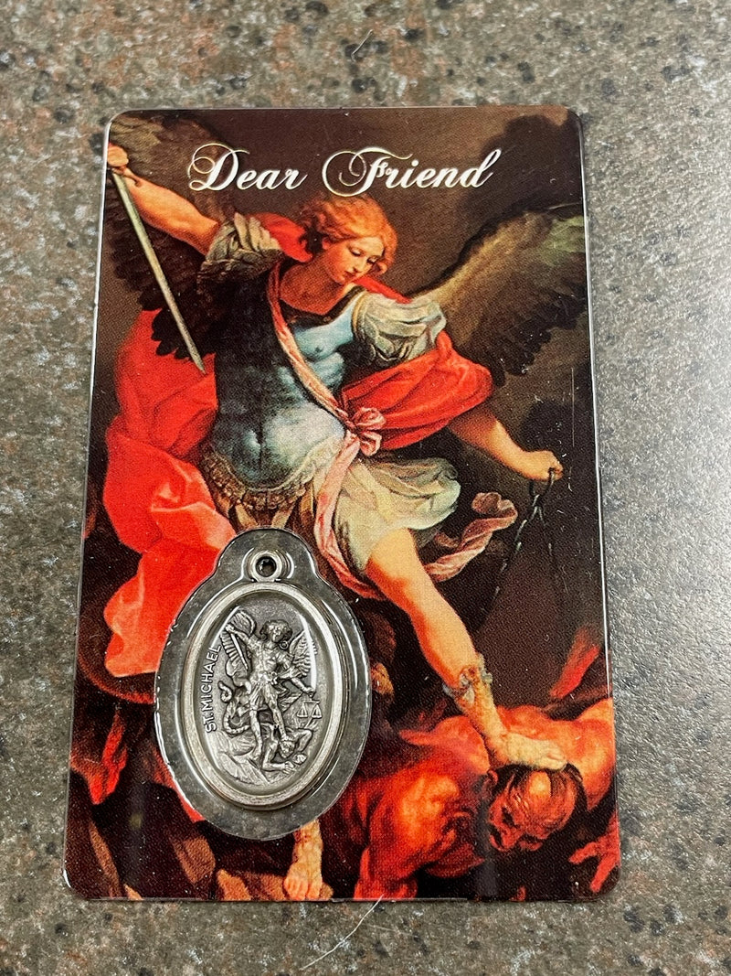 ST MICHAEL FRIEND CARD W/ MEDA