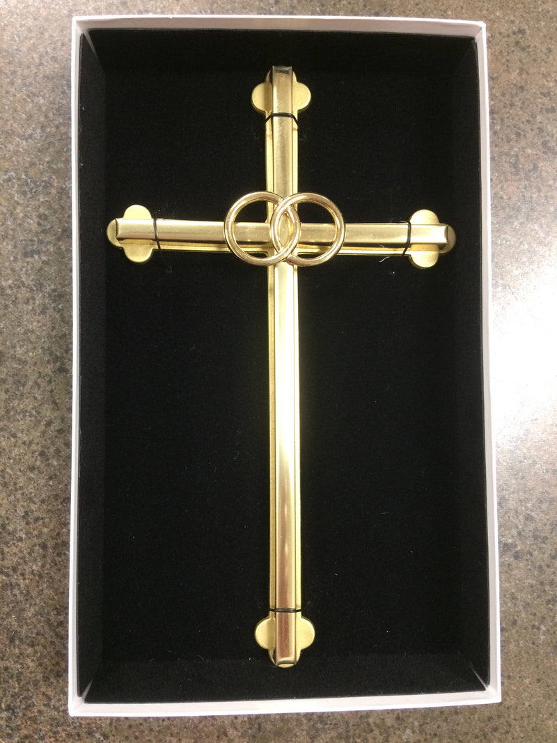 8 1/4" GOLD CROSS WITH RINGS