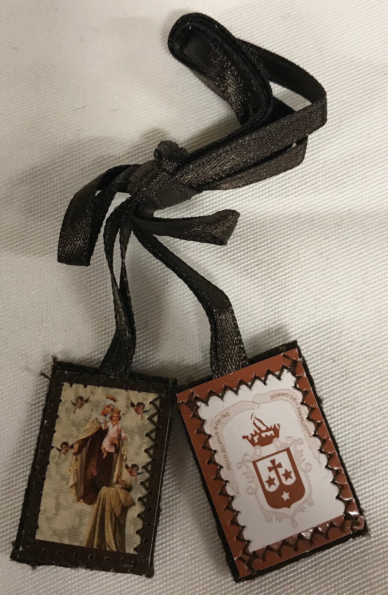 SMALL STITCHED BROWN SCAPULAR