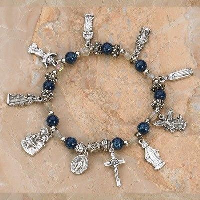 SAINTS CHARM BRACELET BLUE