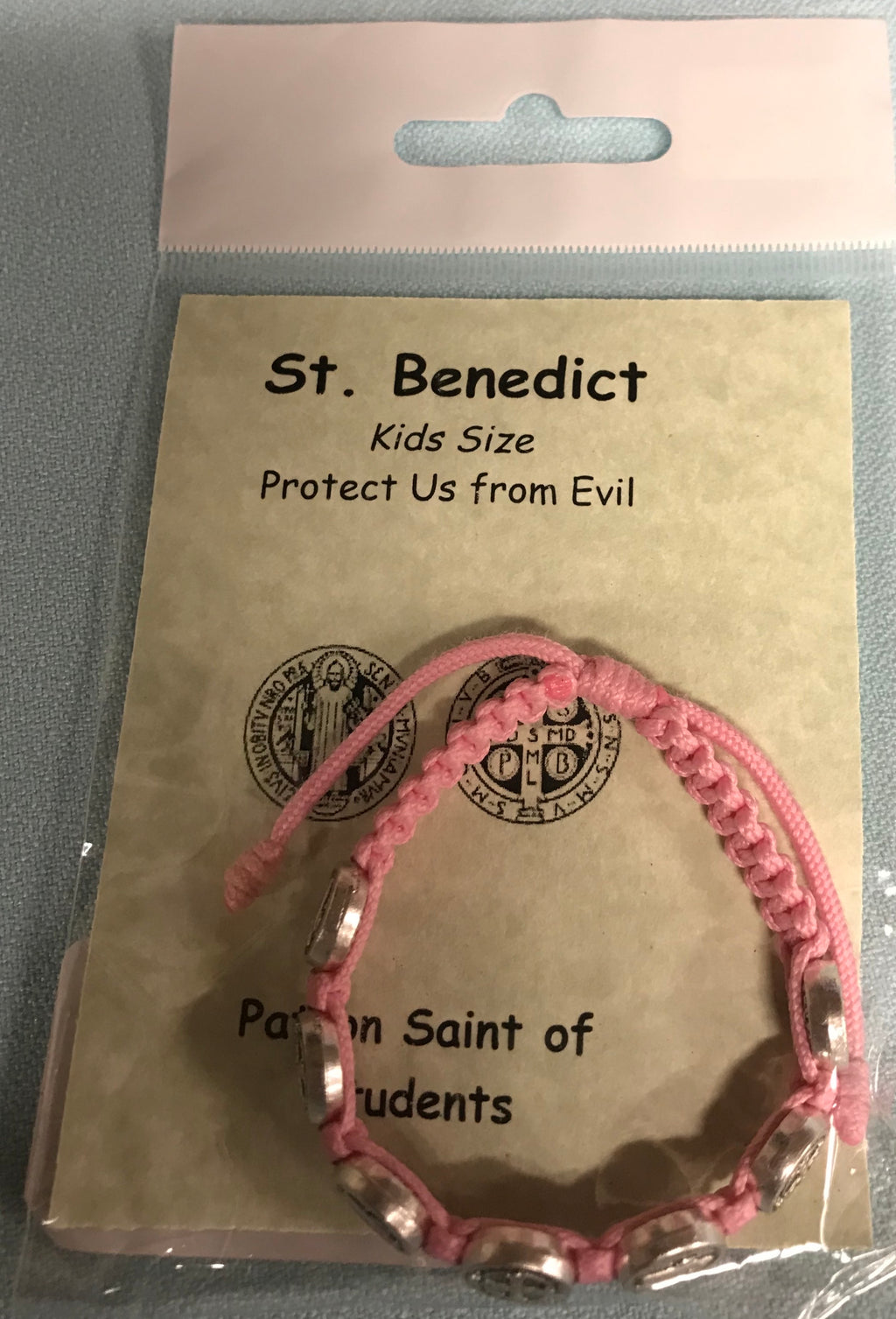 Pink St.  Benedict Medal Bracelet. 