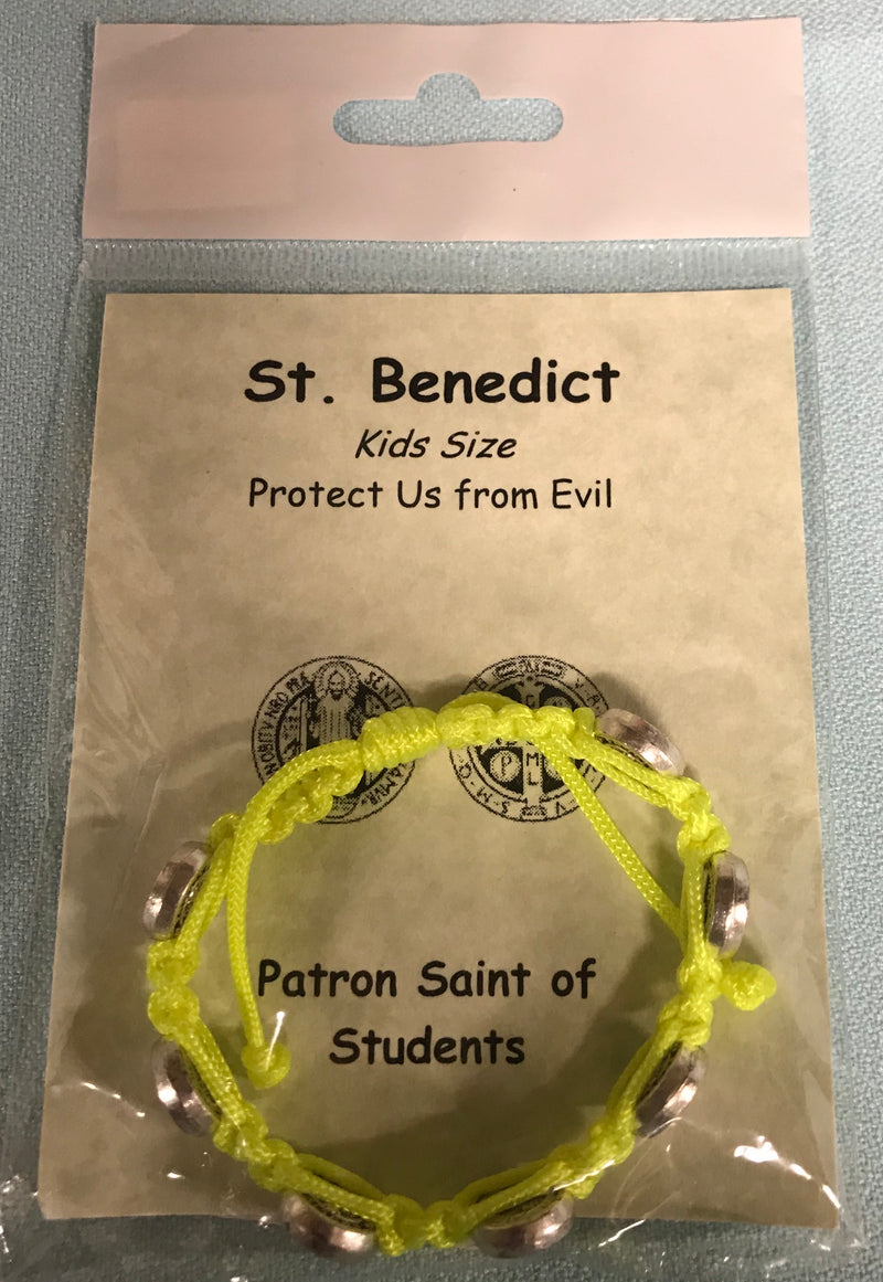 Neon Yellow St. Benedict Medal Bracelet.