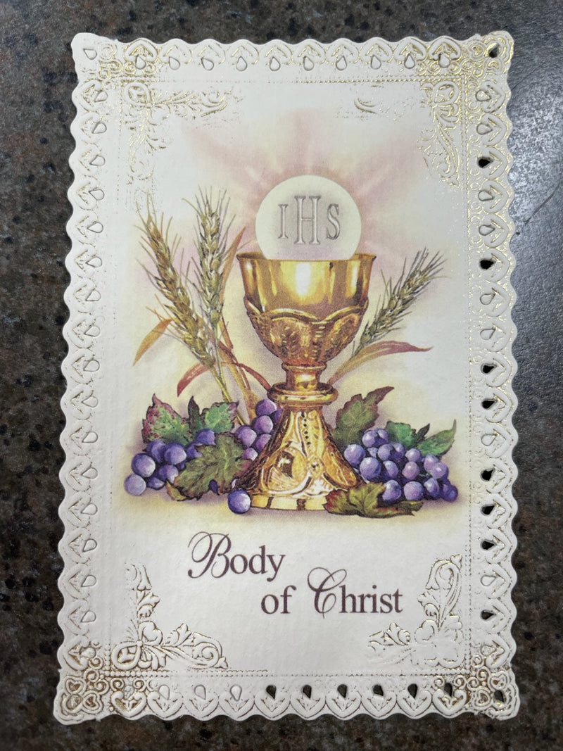 CHALICE AND GRAPES LACE CARD