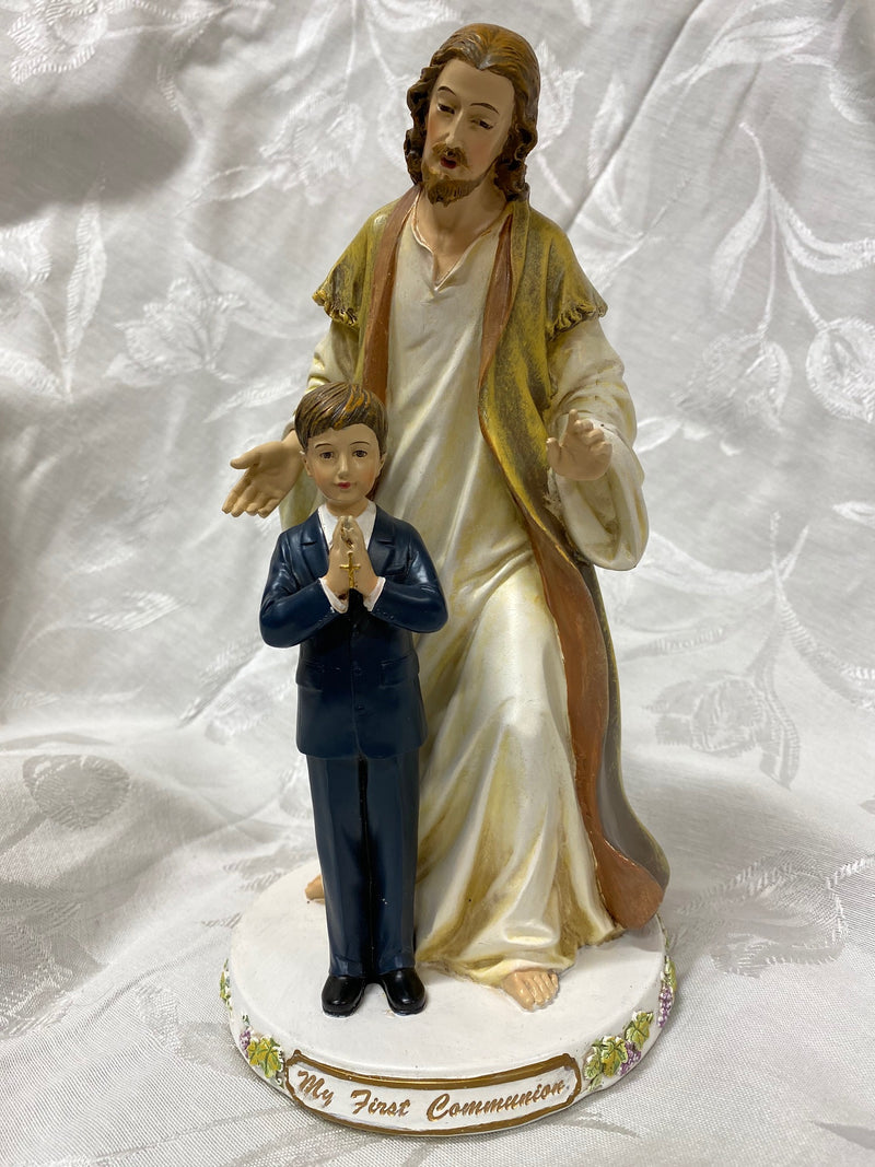 First Communion Statue of Jesus with a boy.
