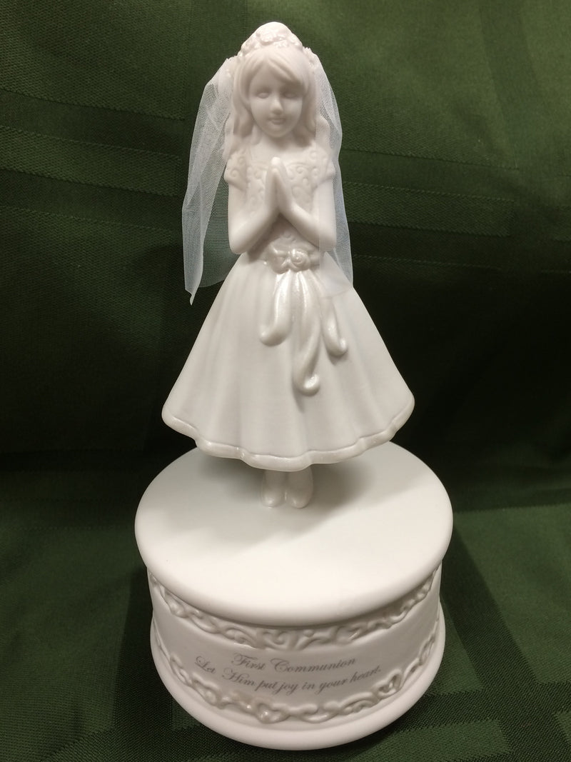 Musical First Communion Statue of a girl.