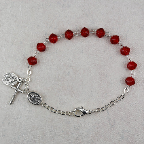 DIVINE MERCY W/RED ROSARY BRAC