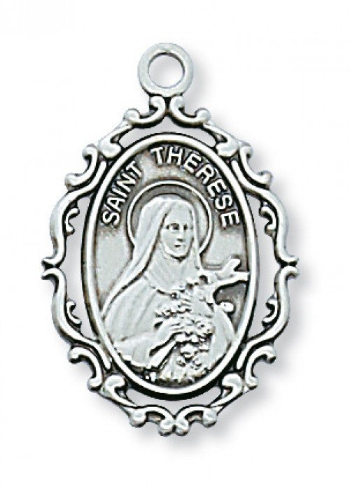 SS ST THERESE OVAL MEDAL 18"CH