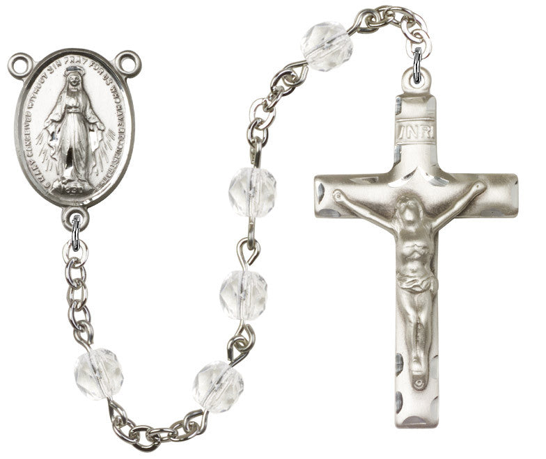 SP 6MM CLEAR CRYSTAL ROSARY