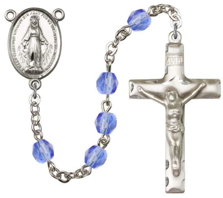 SP SAPPHIRE COLOR ROSARY 6MM