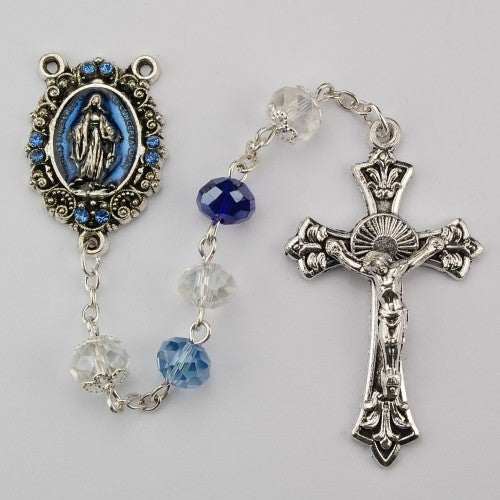 MULTI BLUE CRYSTAL ROSARY