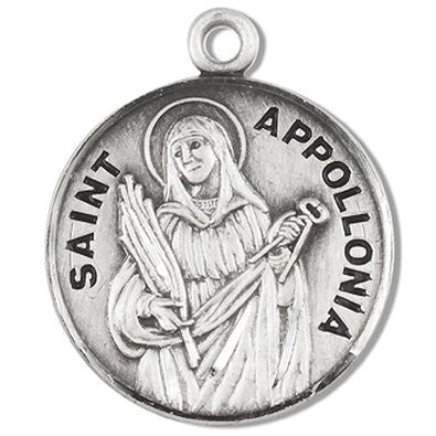 SS ST APPOLONIA 18"CHAIN/BOXED